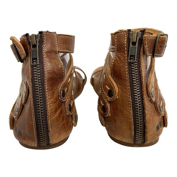 Bed Stu Women's Size 10 Brown Leather Gladiator Sandals Zip Back Buckle Boho - Picture 6 of 9